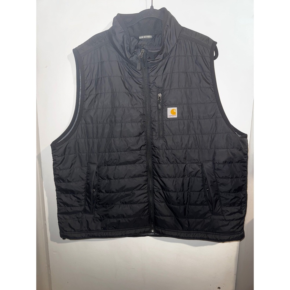 Carhartt Rain Defender Relaxed Fit Vest Black Insulated Puffer OV2286-M Mens 2XL